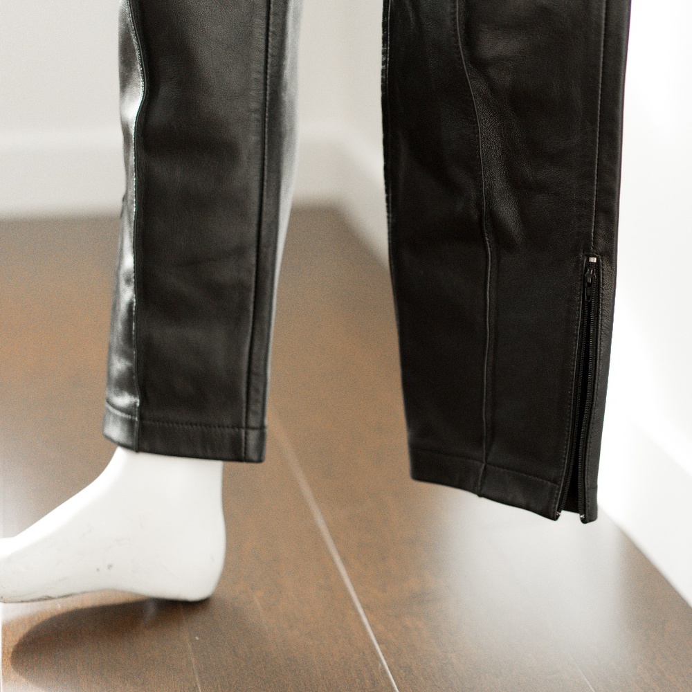 BALENCIAGA Leather Track Trouser Pant, Black, 38 FR / 6 US 100% Authentic - Picture 13 of 17